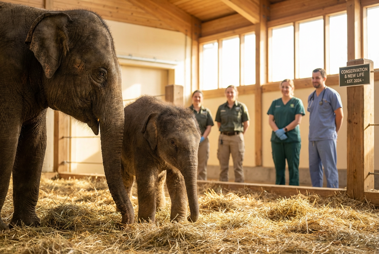 Newborn Elephant Steps Out At National Zoo