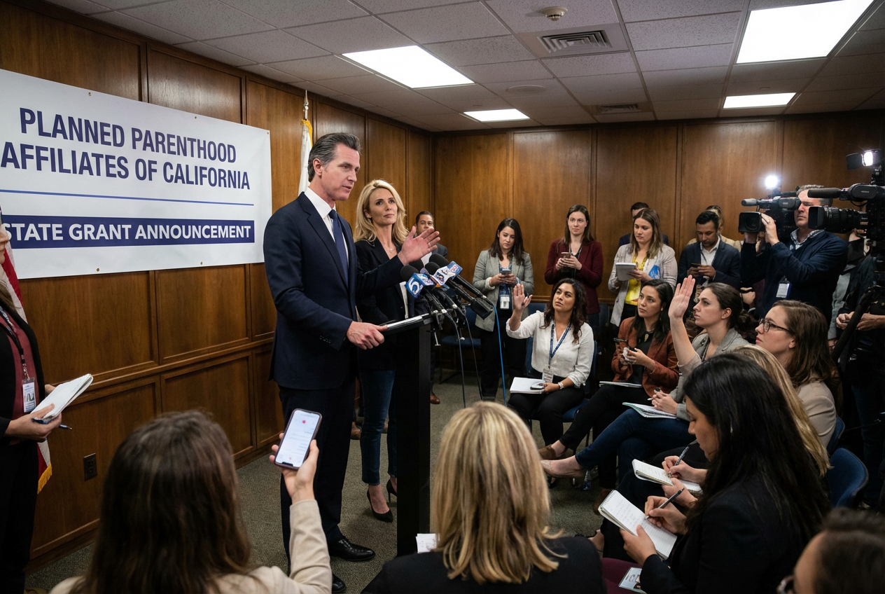 Newsom's Wife Calls Out Reporters at Event