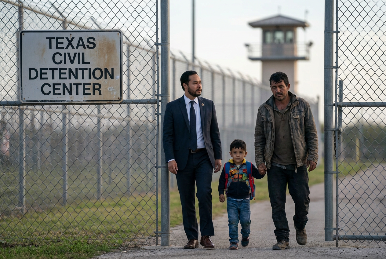 Texas Congressman Escorts Released Family