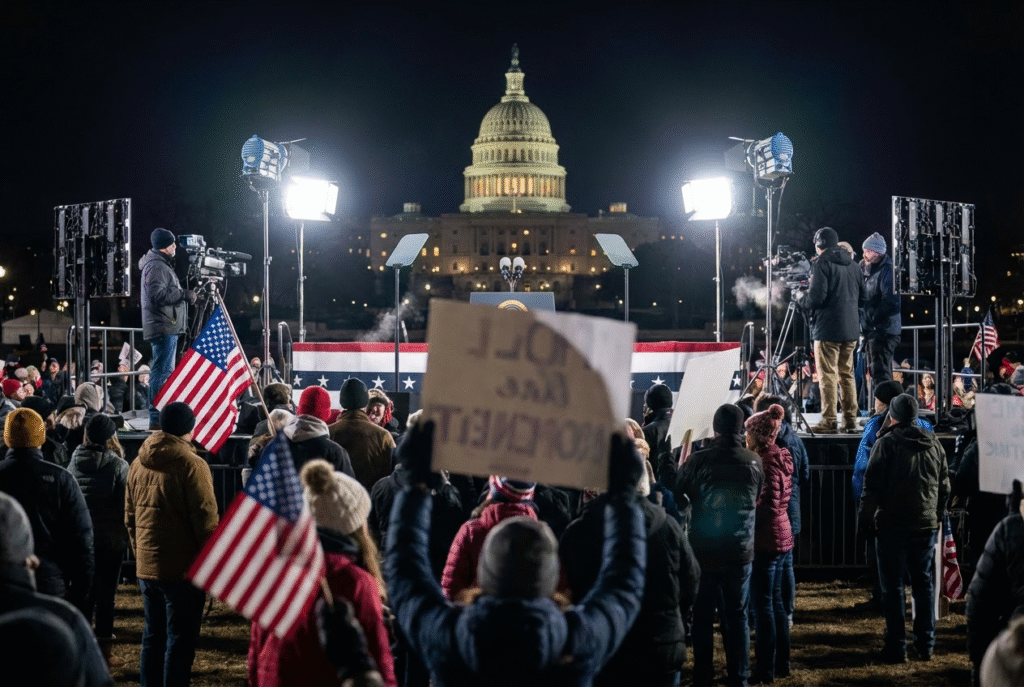 Protestand Rally Democrats Ditch Trump Speech for Protest Rally - Middle America News