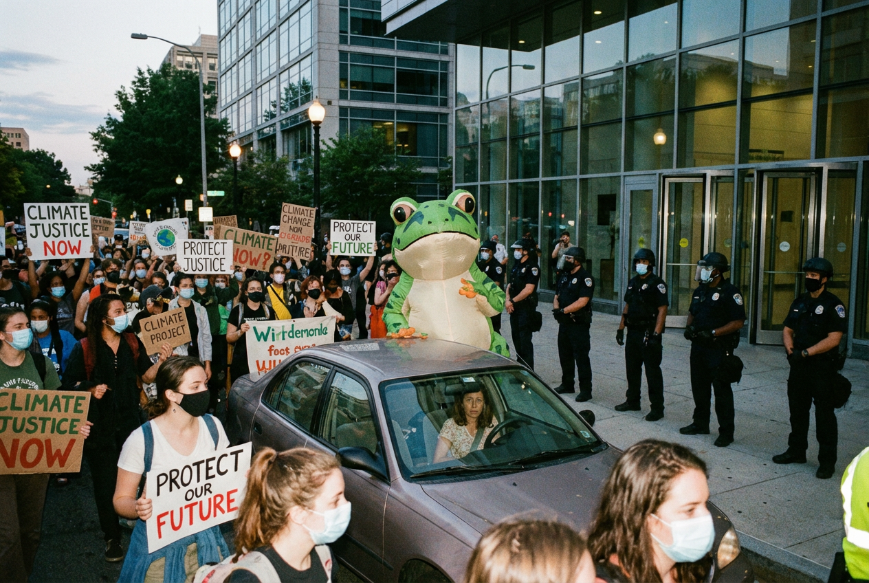 Political Activists Adopt Animal Disguises in Escalating Clashes