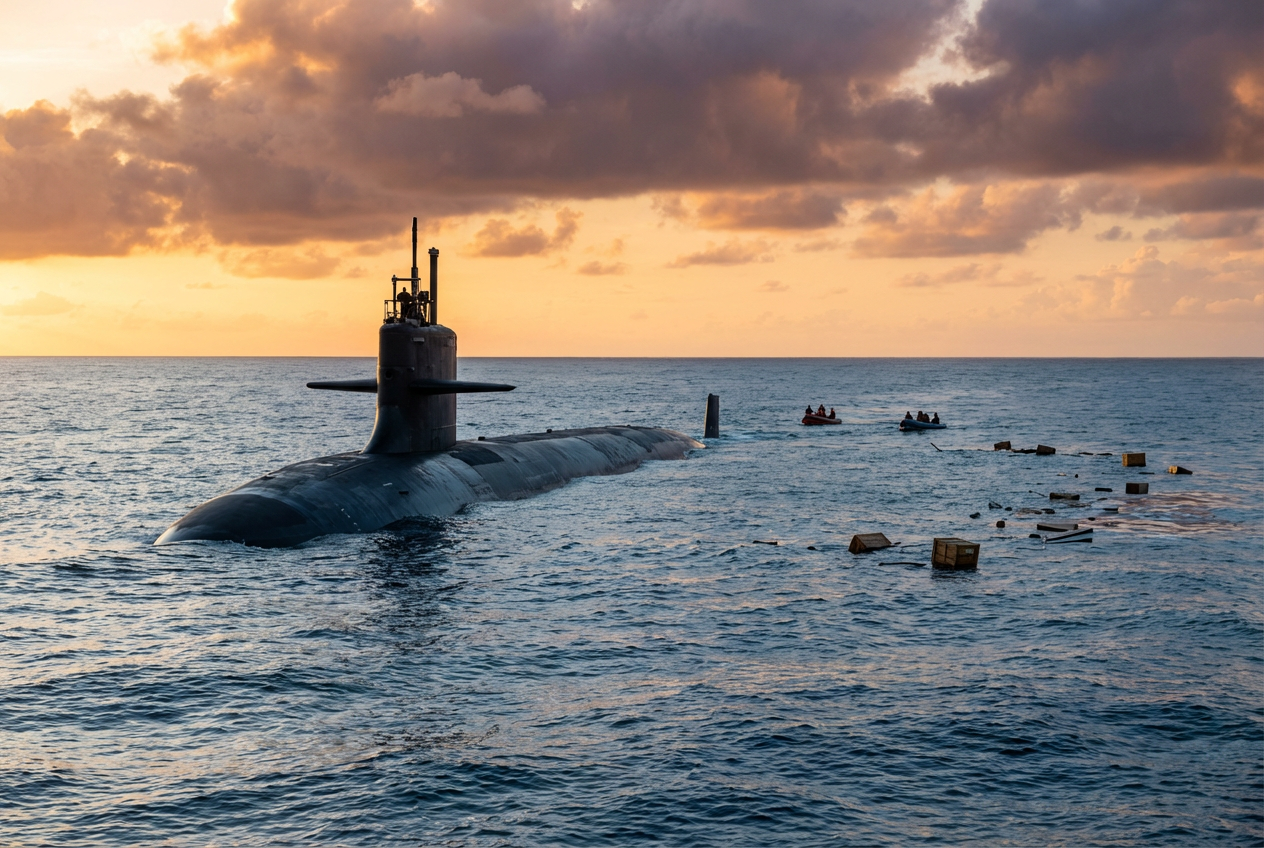 Sub Torpedoes Iranian Warship Historic First
