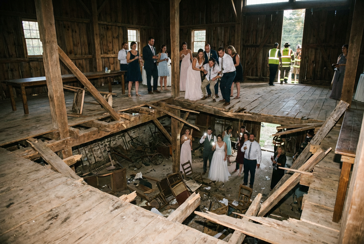 What Flawed Building Codes Caused Wedding Guests to Plunge into Basement?