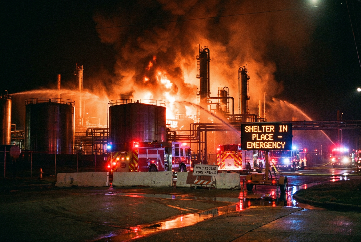 Refinery Blast Forces Emergency Shelter Orders and Traffic Alerts in Southern Texas