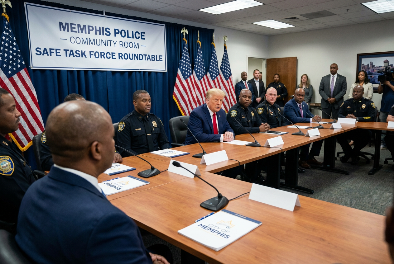 Trump Heads North for Unannounced Task Force Meeting in Memphis