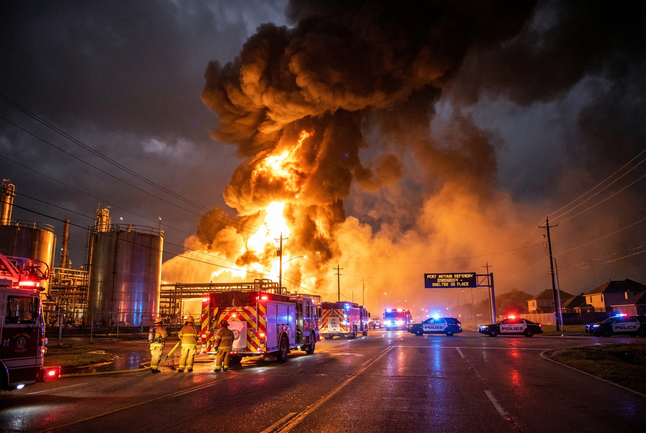 Texas Oil Refinery Explosion Prompts Urgent Shelter Orders for Locals