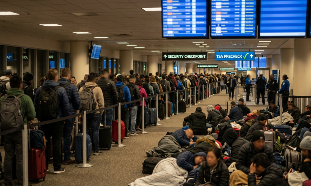 Travelers Sleep in Airports as Democrats Prioritize Illegal Aliens Over Americans