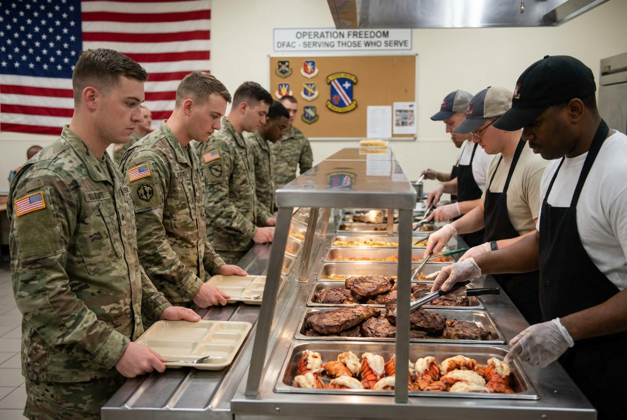 Outcry Over Troops' Gourmet Meals Reveals Deeper Political Divisions
