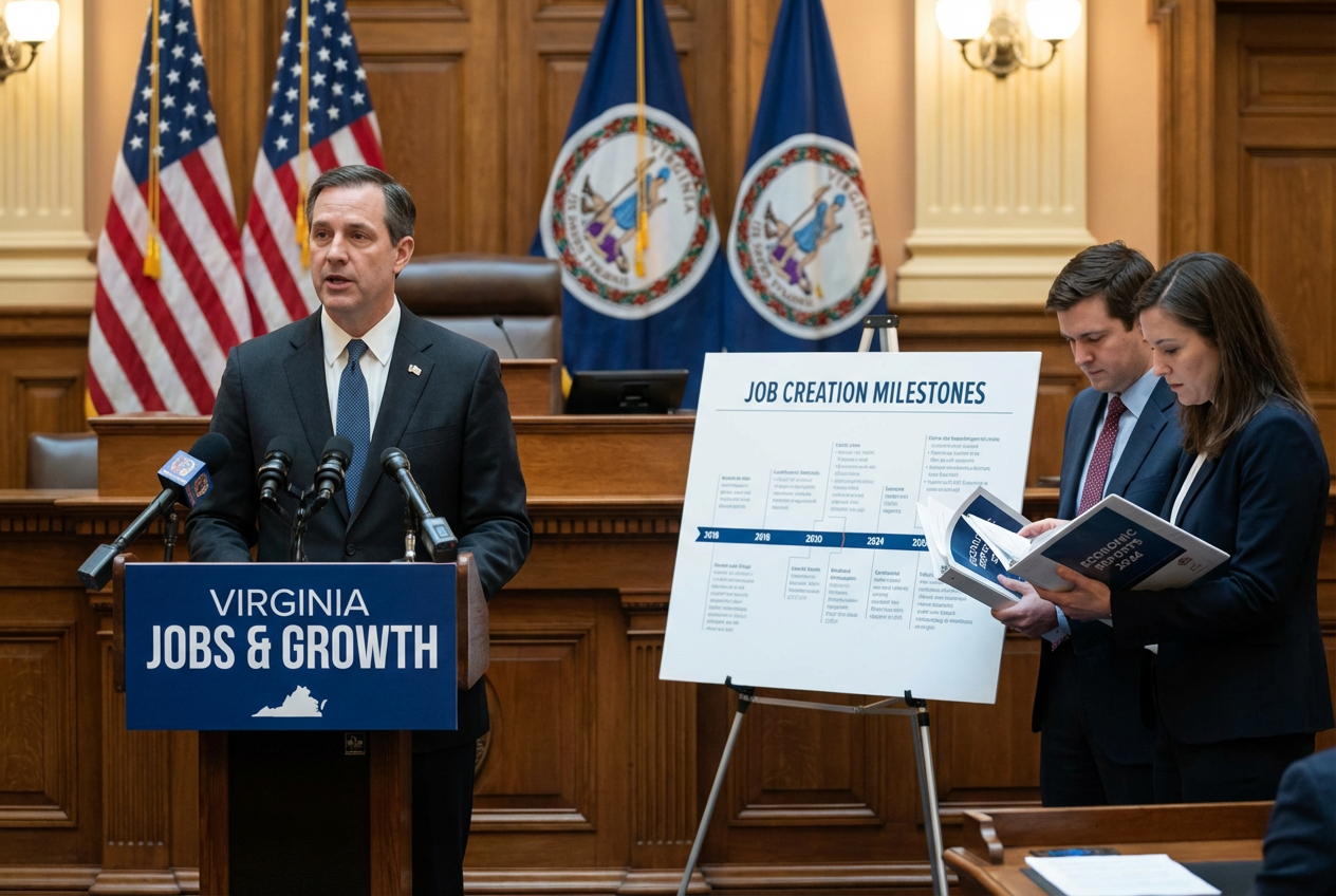 Virginia Governor Faces Growing Scrutiny Over Economic Achievement Claims