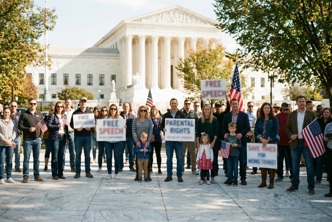 Tensions Rise as Court Weighs Free Speech Against Health Safeguards