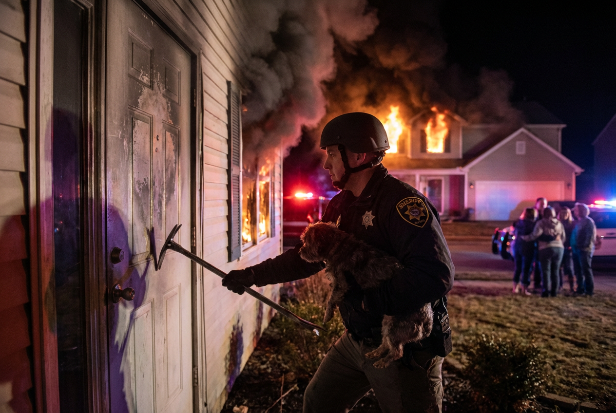Sheriff's deputy kicks in door during Colorado fire rescue