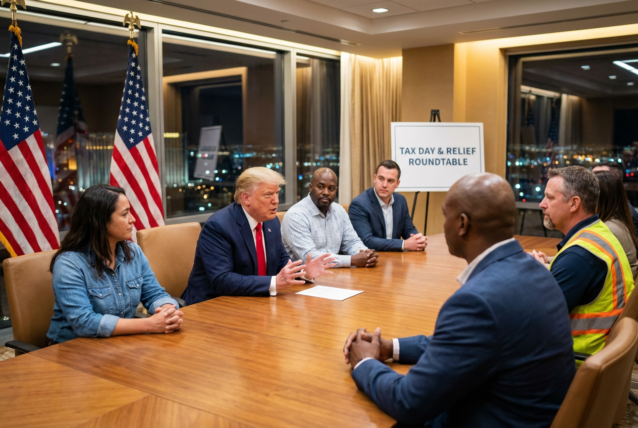 Trump's Itinerary Pulls Him to Las Vegas for Evening Tax Roundtable